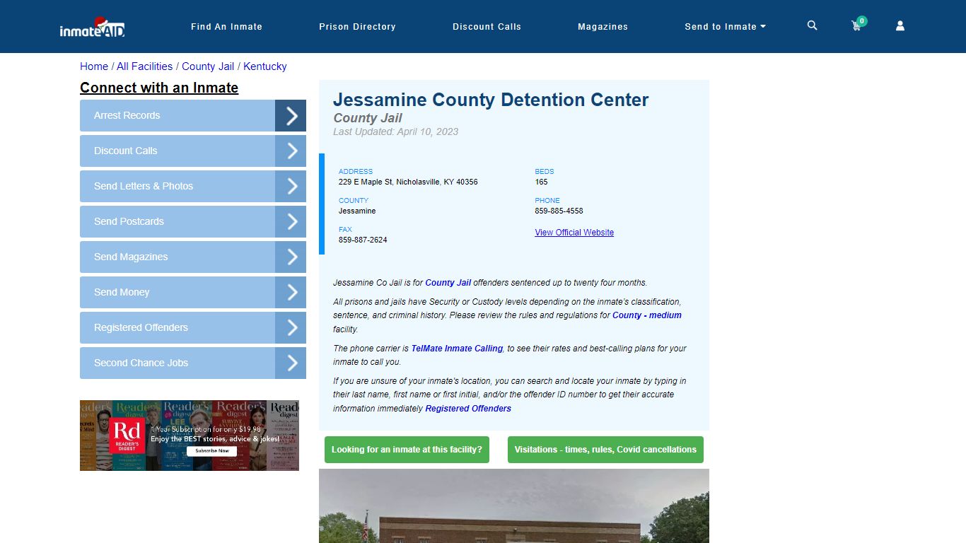 Jessamine County Detention Center - Inmate Locator - Nicholasville, KY